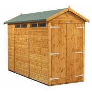 Power 10x4 Apex Secure Garden Shed - Double Door